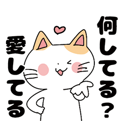 [LINEスタンプ] にゃんこちん「何してる？」「これしてる」