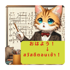 [LINEスタンプ] ねこ先生の教室