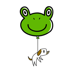 [LINEスタンプ] イヌ風船