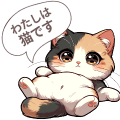 [LINEスタンプ] みけねこちゃんとセリフ吹き出しスタンプ