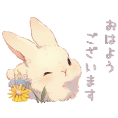 [LINEスタンプ] 花とうさぎ♡敬語スタンプ