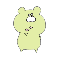 [LINEスタンプ] きみどりいろのくま（ちょっと文字大きめ）