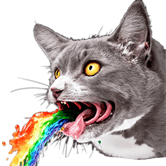 [LINEスタンプ] 虹を吐く猫 vol. 01