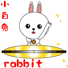 [LINEスタンプ] かわいい小さな白いウサギ