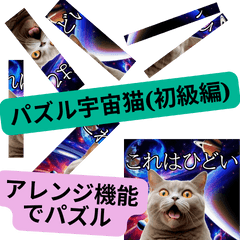 [LINEスタンプ] パズル宇宙猫(初級編) ⭐アレンジ機能推奨