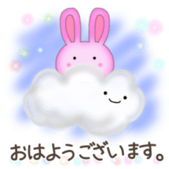 [LINEスタンプ] 毎日OK☆ピンクのうさぎ顔スタンプ