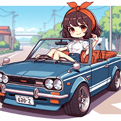 [LINEスタンプ] 毎日使える旧車娘のLINEスタンプ