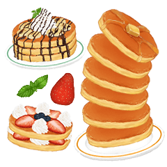 [LINEスタンプ] 最強のパンケーキをつくろう！