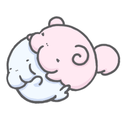 [LINEスタンプ] ぽやっとジュゴンとたまにぷぽん