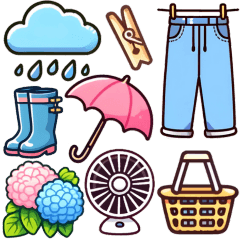 [LINEスタンプ] 梅雨（雨）を楽しむアレンジ専用スタンプの画像（メイン）