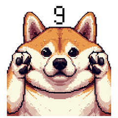 [LINEスタンプ] 組み合わせて使えるふとっちょ柴犬 9