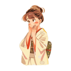 [LINEスタンプ] Japanese kimono girls！の画像（メイン）