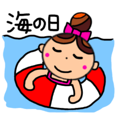 [LINEスタンプ] リボンちゃん 日常会話パート6 夏編