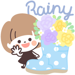 [LINEスタンプ] モノトーンmushちゃん・梅雨