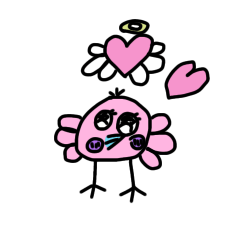 [LINEスタンプ] お絵描きミラクルピンク鳥ちゃん