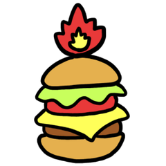 [LINEスタンプ] Burning Hamburger.