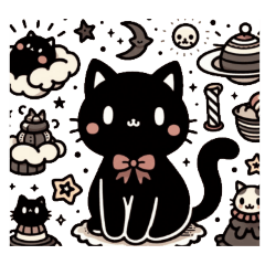 [LINEスタンプ] 白猫と黒猫の敬語＆挨拶スタンプ