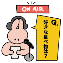 [LINEスタンプ] ラジオパーソナリティな無表情動物(うさぎ)の画像（メイン）