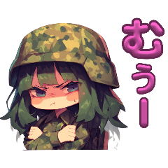 [LINEスタンプ] 働く軍人ちゃん