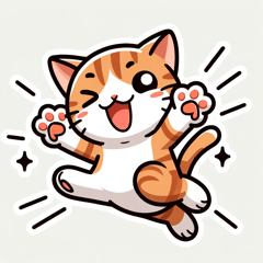 [LINEスタンプ] 躍動感ある猫のスタンプ