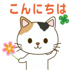 [LINEスタンプ] がんばる三毛ニャンA