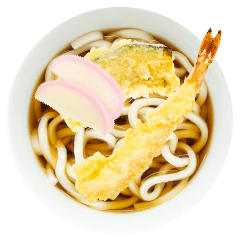 [LINEスタンプ] うどんそばの具を盛ってね