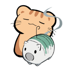 [LINEスタンプ] 温泉ねこ きなこ3（夏）