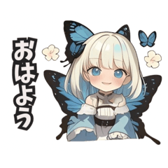 [LINEスタンプ] 昆虫ガール【蝶々Ver】