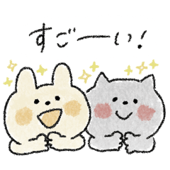 [LINEスタンプ] 優しいカラー♡うさぎ♡ねこ