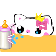 [LINEスタンプ] おめめキラキラねこちゃん