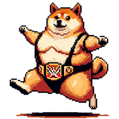 [LINEスタンプ] プロレスふとっちょ柴犬の画像（メイン）