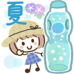 [LINEスタンプ] さわやか夏♡ミルクティーボブ