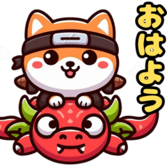 [LINEスタンプ] 柴犬忍者～ゆるまる 挨拶集5 + 関西弁