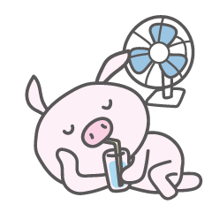 [LINEスタンプ] 動く！子豚の夏