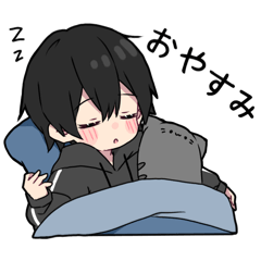 [LINEスタンプ] 黒 パーカーくん⑩