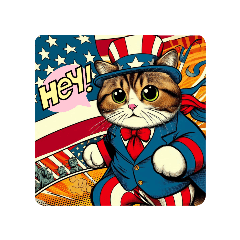 [LINEスタンプ] もち吉 アメコミ風猫ネコスタンプ