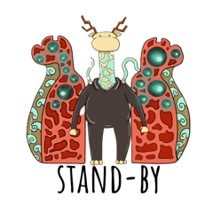 [LINEスタンプ] rough giraffe 1