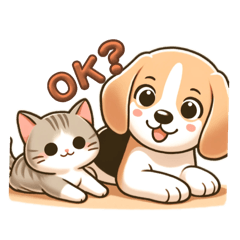 [LINEスタンプ] 犬とネコのアニマルライフ