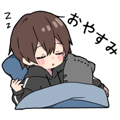 [LINEスタンプ] 黒 パーカーくん(イメチェンver.)⑩