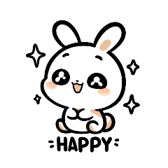 [LINEスタンプ] かわいいウサギの表情集