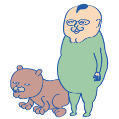 [LINEスタンプ] 犬顔のおじさんとおじさん顔の犬の画像（メイン）