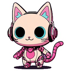 [LINEスタンプ] 音楽好き猫ロボットの楽しい日常