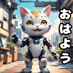 [LINEスタンプ] 猫ロボット1