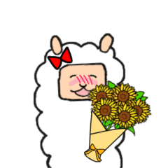 [LINEスタンプ] アルパカのパカさん 組み合わせ花束編2