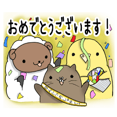 [LINEスタンプ] とりくん ひつじくん つぶちゃん