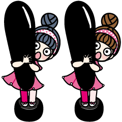 [LINEスタンプ] 【飛び出す】可愛い！双子ひーふー♡挨拶♡