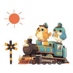 [LINEスタンプ] Bird Train Adventure