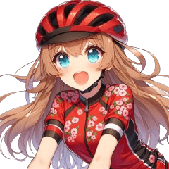 [LINEスタンプ] ロードバイク女子 赤ジャージVerの画像（メイン）