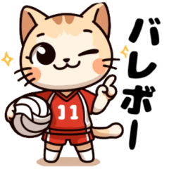 [LINEスタンプ] バレーボールが大好きな猫達