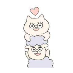 [LINEスタンプ] ひつじとねこ